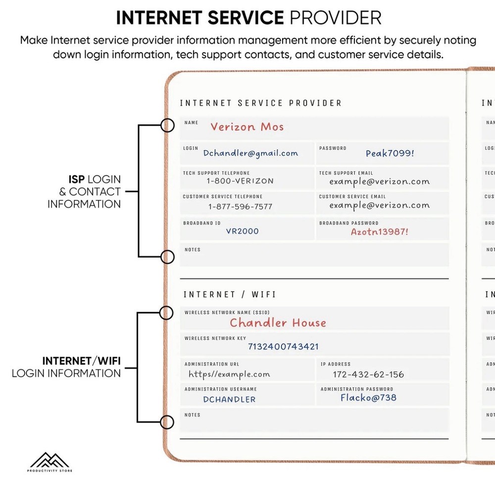 Password Book Max Medium Pink 5x8”