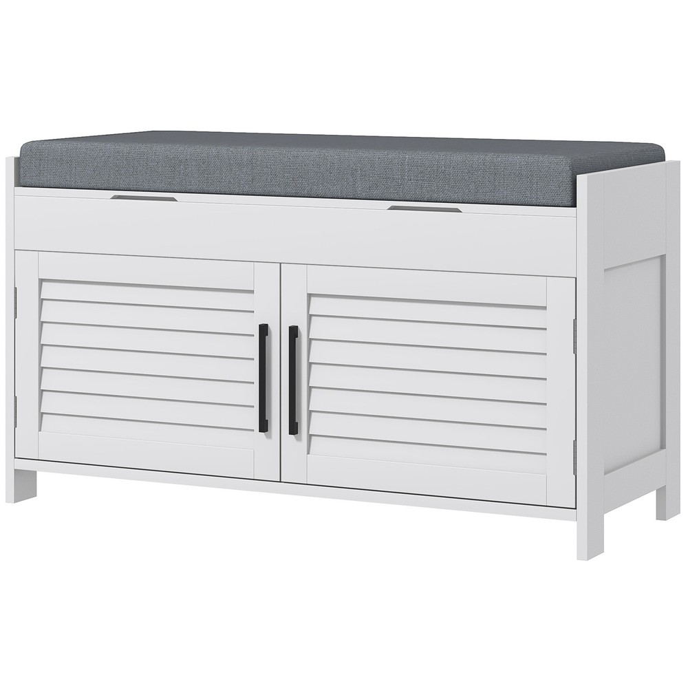 Entryway Shoe Bench with Hidden Compartments for Hallway