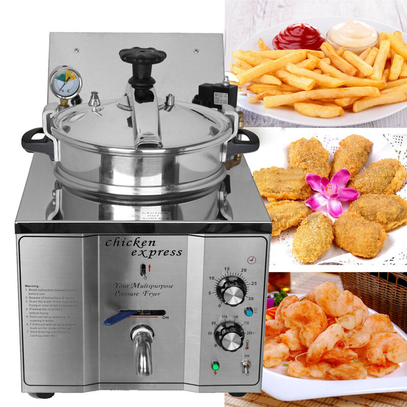 16L High Pressure Fried Chicken Machine 110V Chicken Pressure Food Oven Fryer
