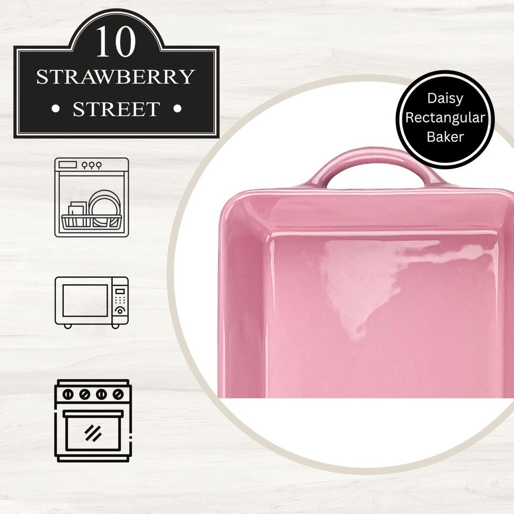 Daisy Rectangular Baker, Pink
