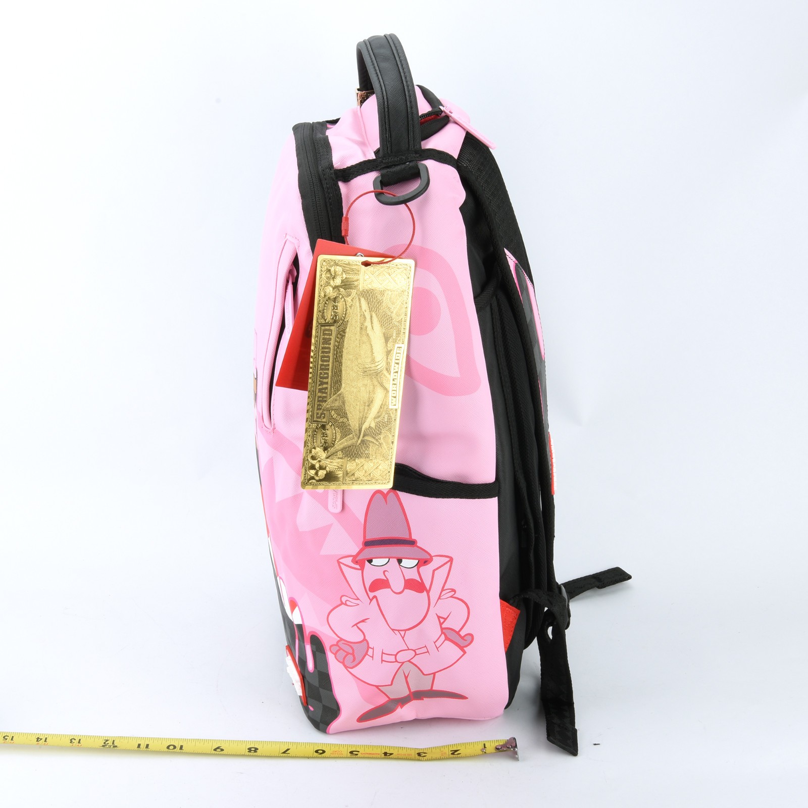 Sprayground Shark Pink Panther Pink Painter Backpack Zippered Unisex Plaid