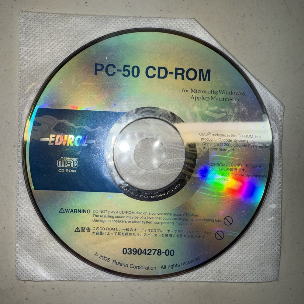 NEW Edirol Roland Midi Keyboard Controller PC-50 CD-ROM Software ONLY