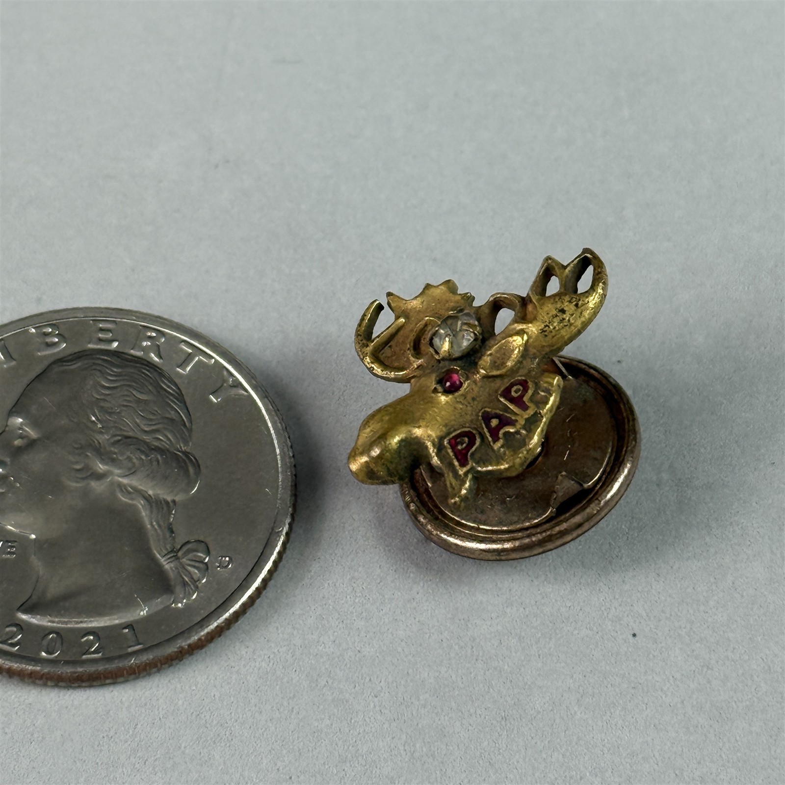 Vtg Loyal Order Of The Moose PAP Purity Aid Progress Stones Screw Back Pin 54731