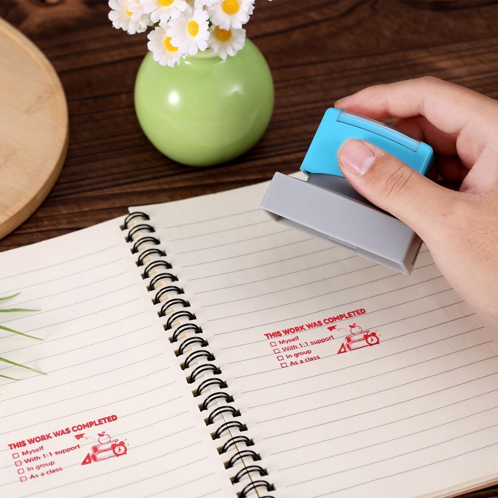 Teacher Stamps Work Completed Checkbox Grading Self-Inking Office 3 PCS