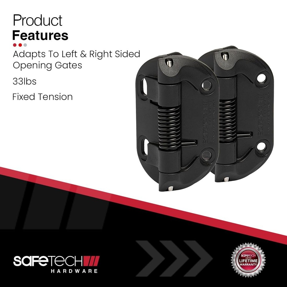 Self Closing Gate Hinges | Self-Aligning Spring Hinges | Fixed Tension | Pool...