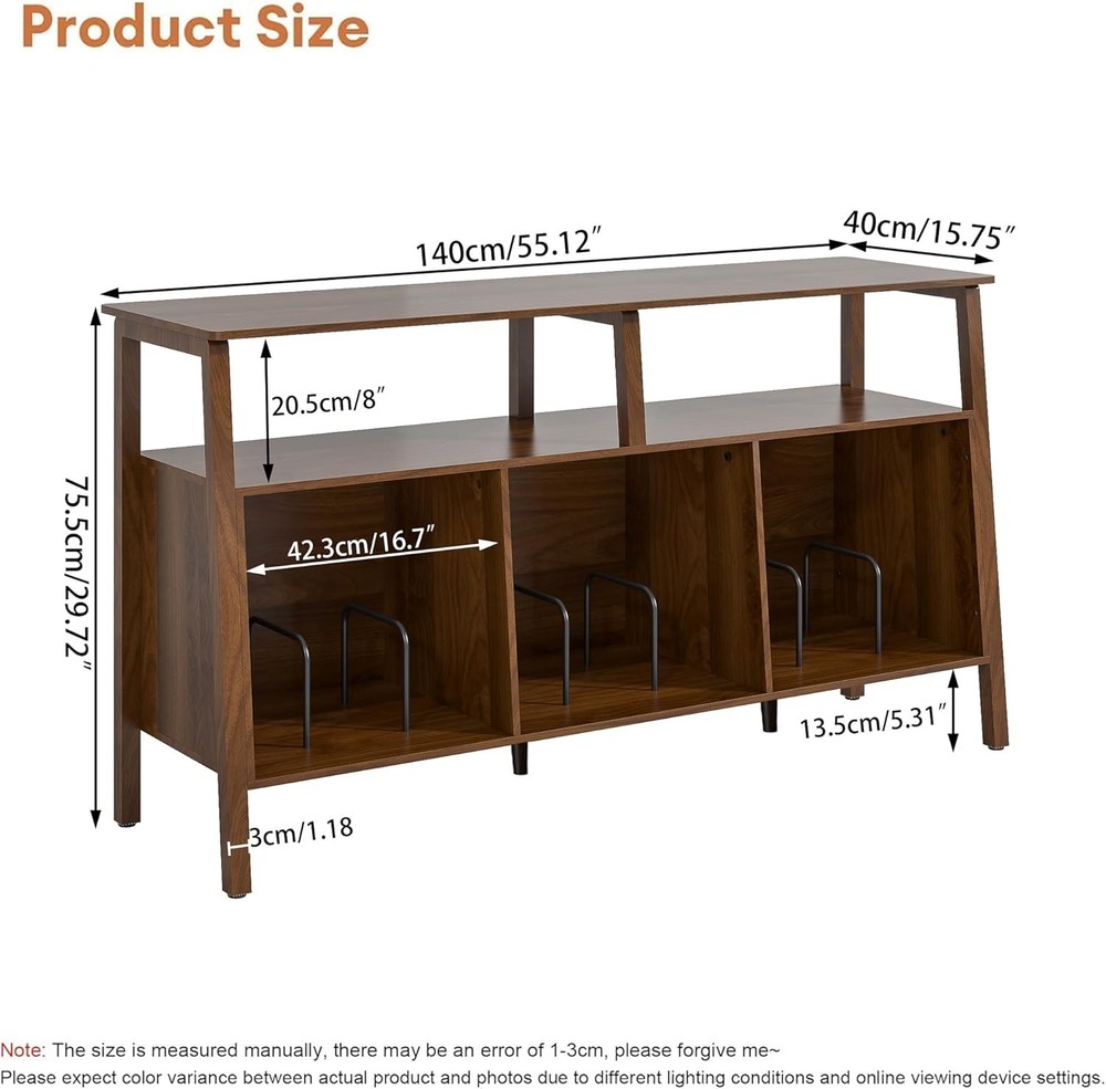 Large Record Player Stand,Mid Century Turntable Stand Table
