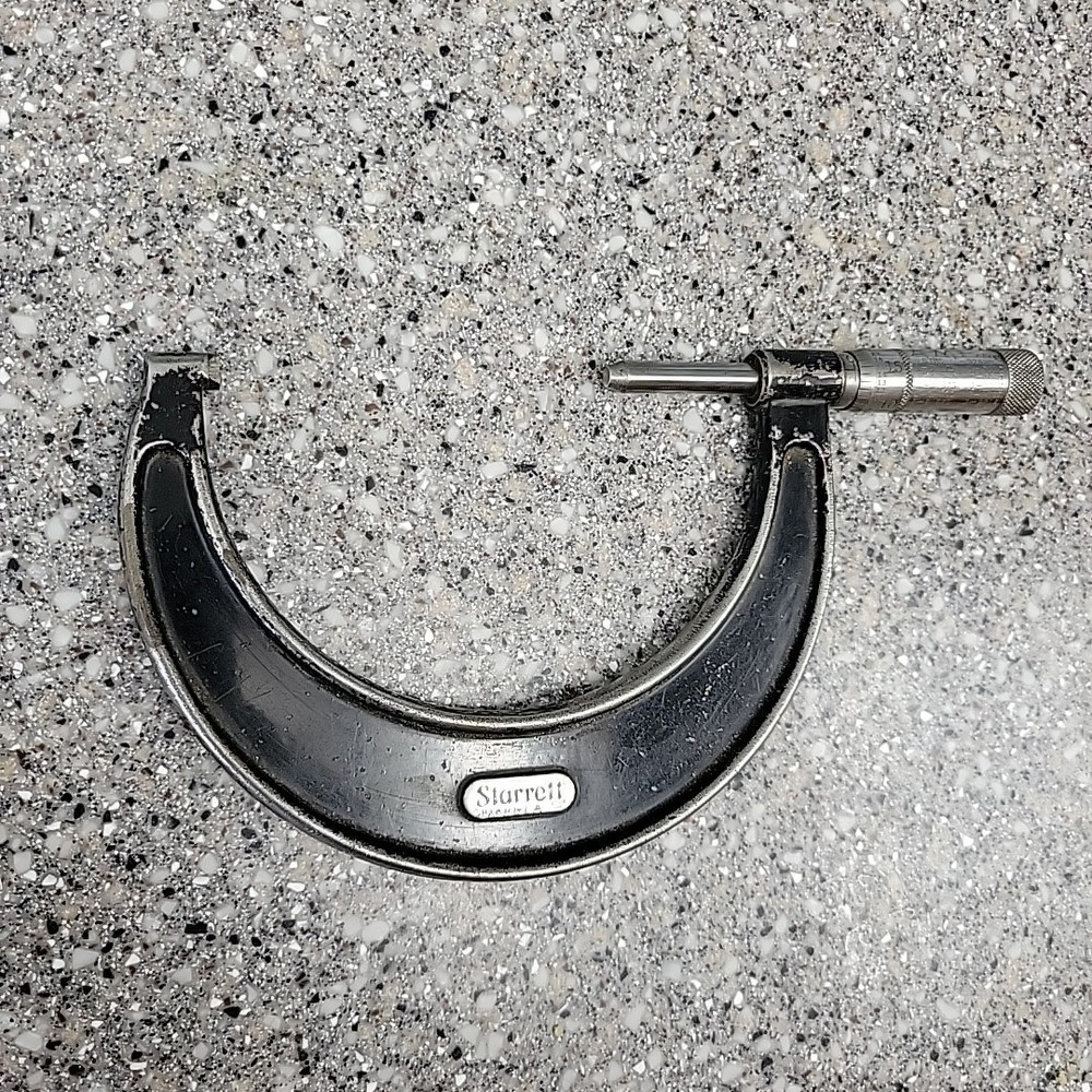 Starrett No. 436 3-4" micrometer, .001"