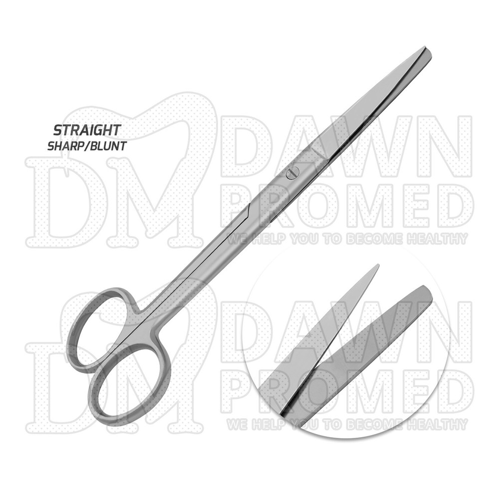 6 Pcs Operating Scissors 5.5" Straight & Curved Round Pattern Set German Grade