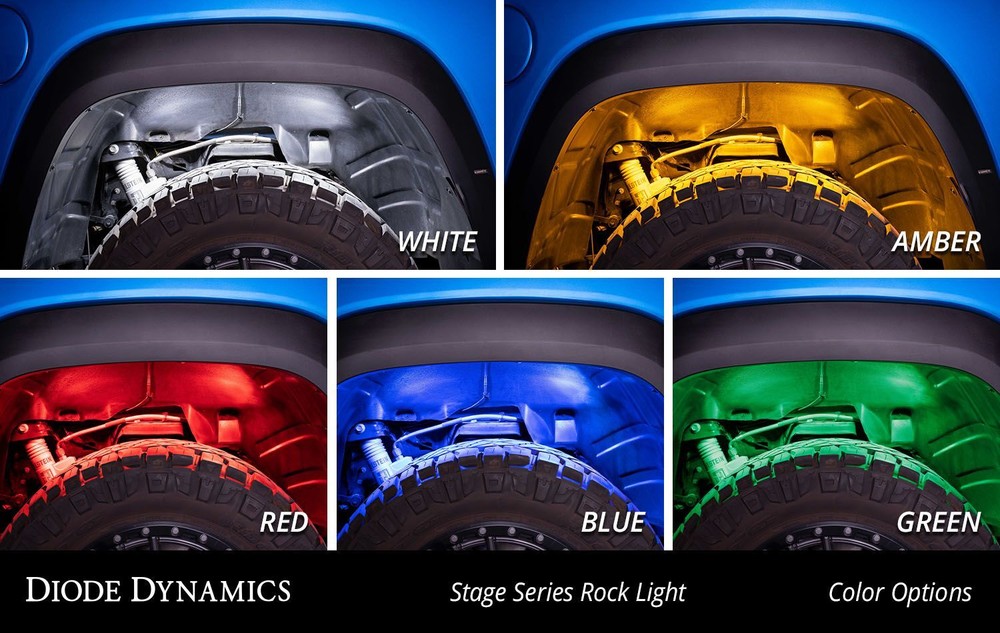 Diode Dynamics Stage Series White Diffused Lens LED Rock Lights - (4-Pack)