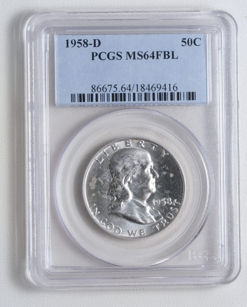 1958-D Franklin Half Dollar PCGS MS64FBL "416"