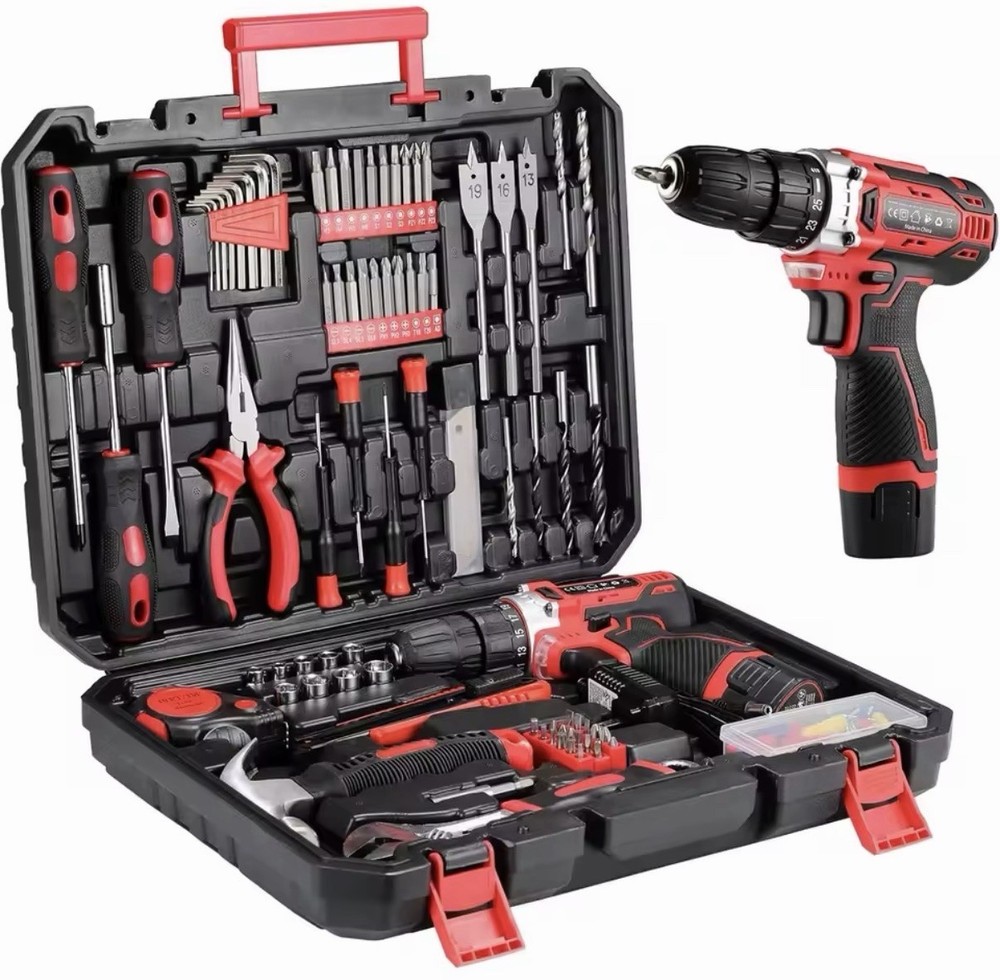 12V Brushless Cordless Drill/Driver Set, Battery, Hand Tools, Accessories, Case