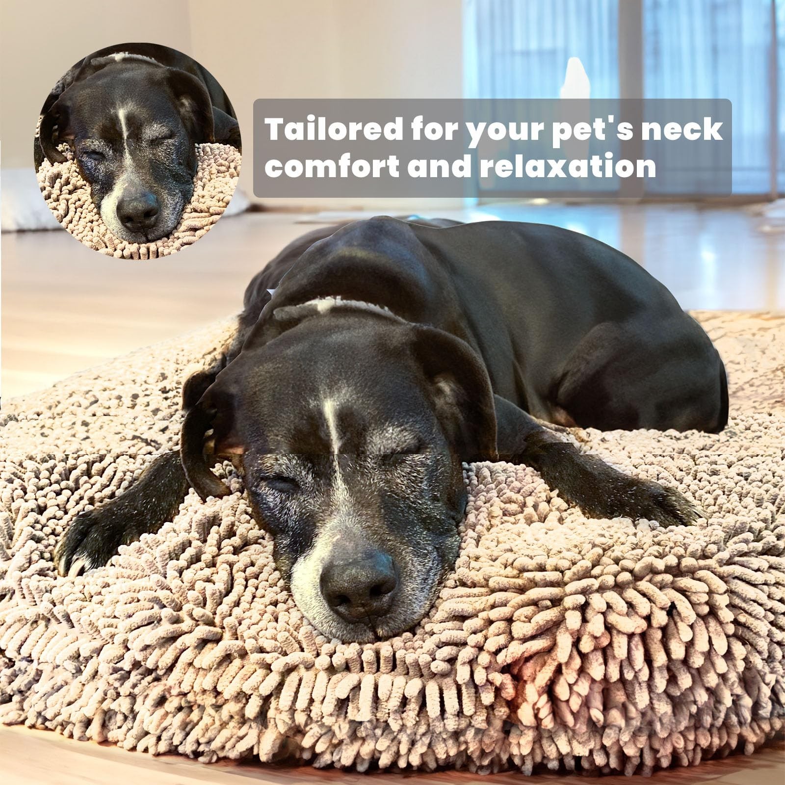 Muddy Mat® Cloud K-9 Bed for Dogs & Cats, Soft & Relaxing Donut Dog Bed, Ch