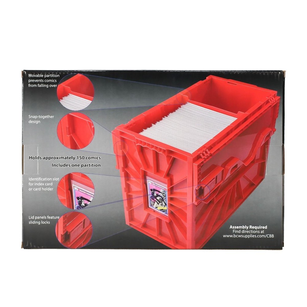 1 BCW Red Plastic Short Comic Book Bin