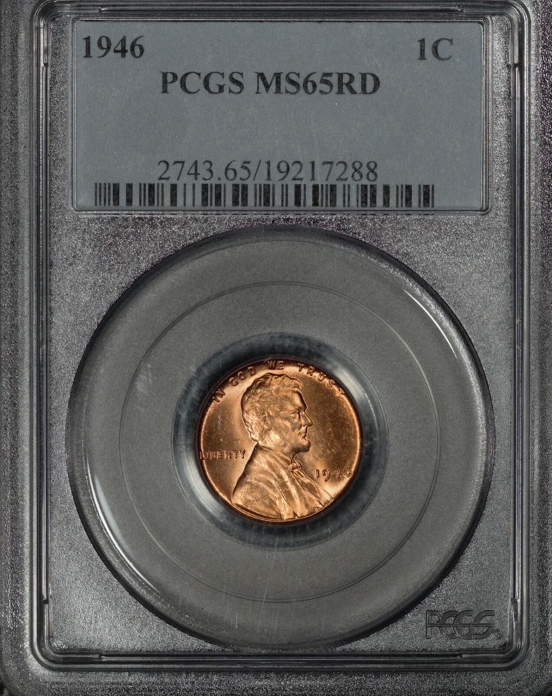 1946 Lincoln Wheat Cent,  MS65 Red PCGS