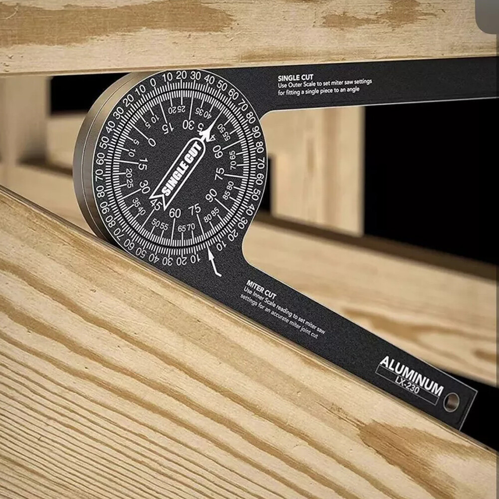 Aluminum Miter Saw Protractor | 7-Inch Rust Proof Angle Finder Precision Laser