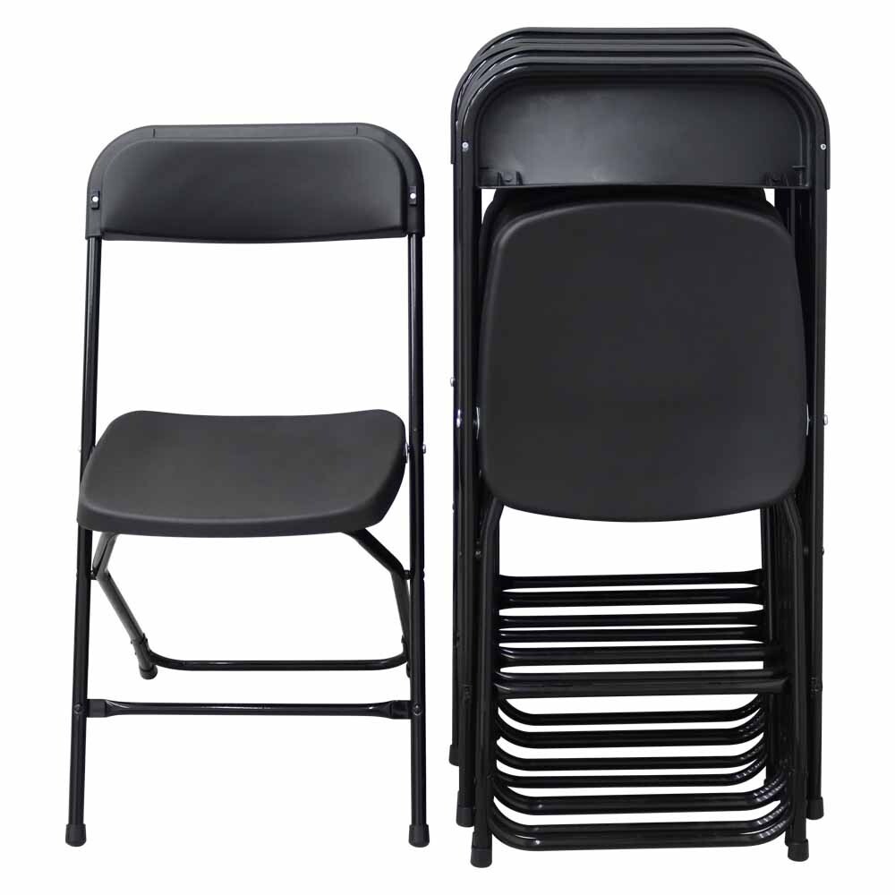 Folding Chairs (10 Pack) 264Lbs Loading Durable Black Chairs for Indoor&Outdoor