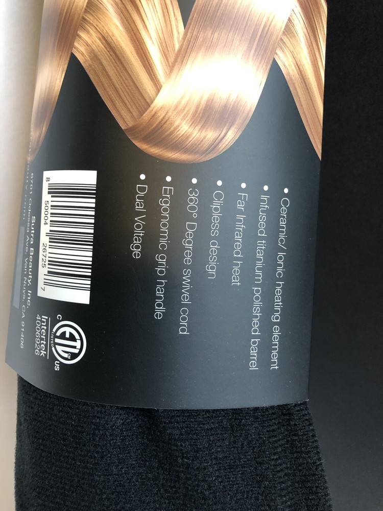 SUTRA Beauty Clipless Curling Iron with Cool Tip 32mm / 1.25" MSPR $65 NIP M