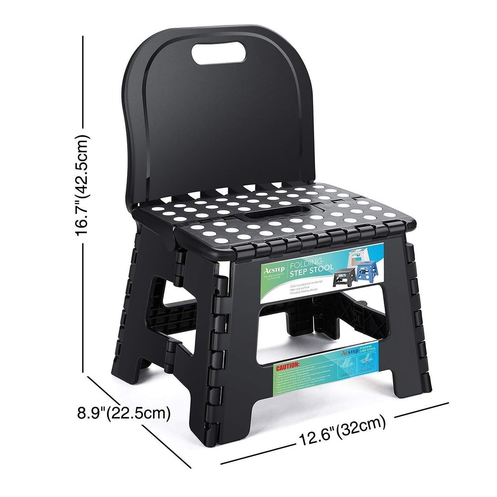 ACSTEP Folding Step Stool, Include Extra Wide Heavy Duty Stepping Stool and B...