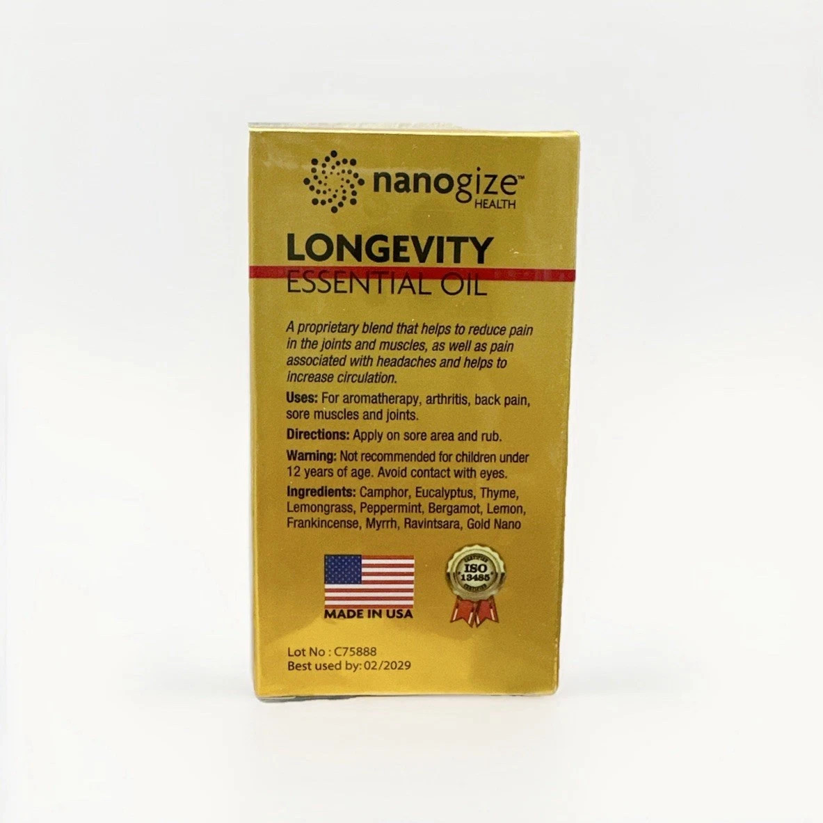 Nanogize Health LONGEVITY ESSENTIAL OIL Deep Penetrating 21mL/0.71 ( Pack of 1 )