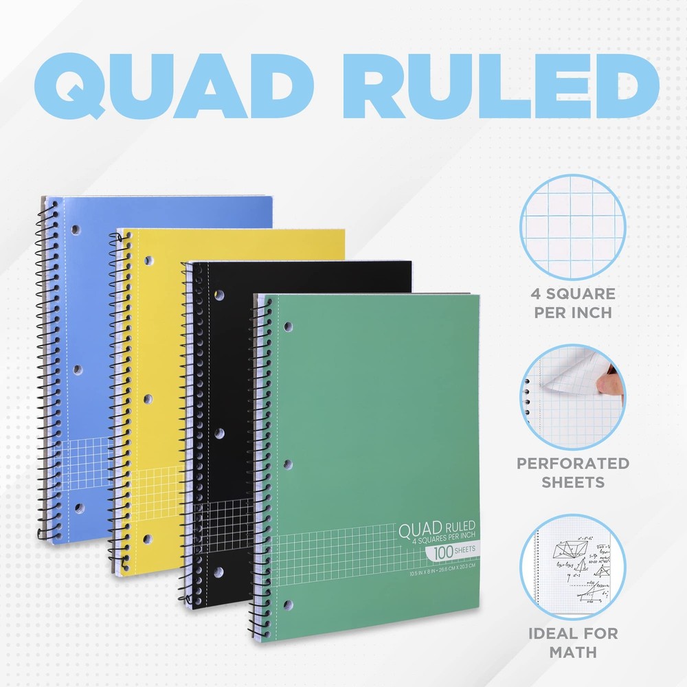 Graph Paper Spiral Notebook Graph Paper Notebook Spiral Quad Ruled Grid Notebook