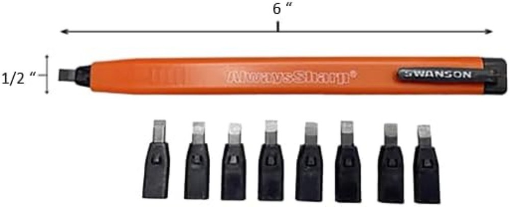 Co CP216 AlwaysSharp Refillable Mechanical Carpenter Pencil, Two Pack, with 8...