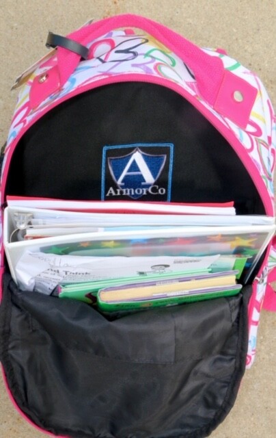 Bullet Proof Girls Backpack. Bullet Proof Insert Is Removable.