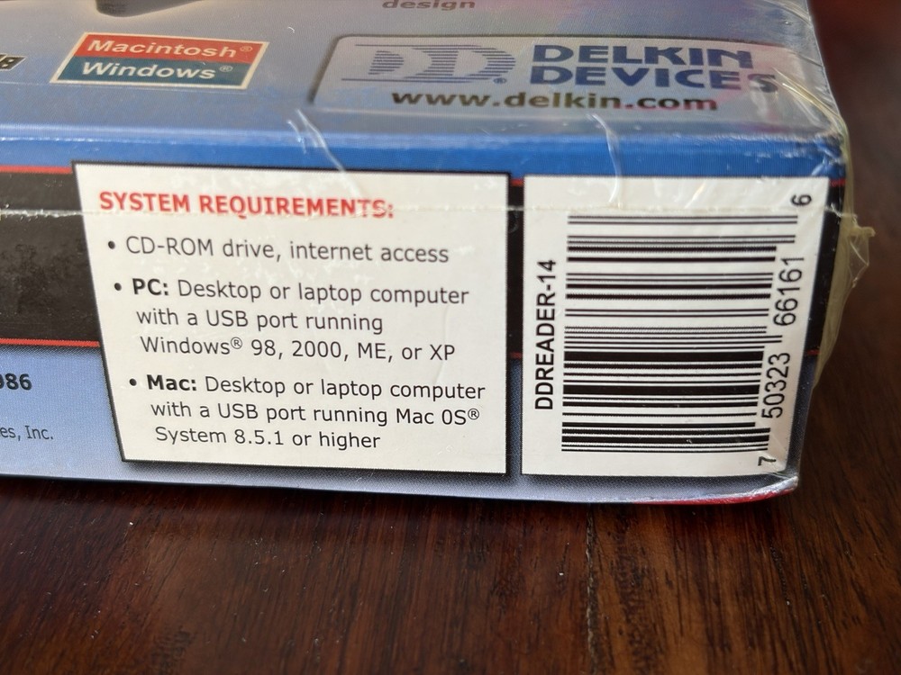 eFilm SmartMedia Card Reader USB Delkin NOS Mac / Windows