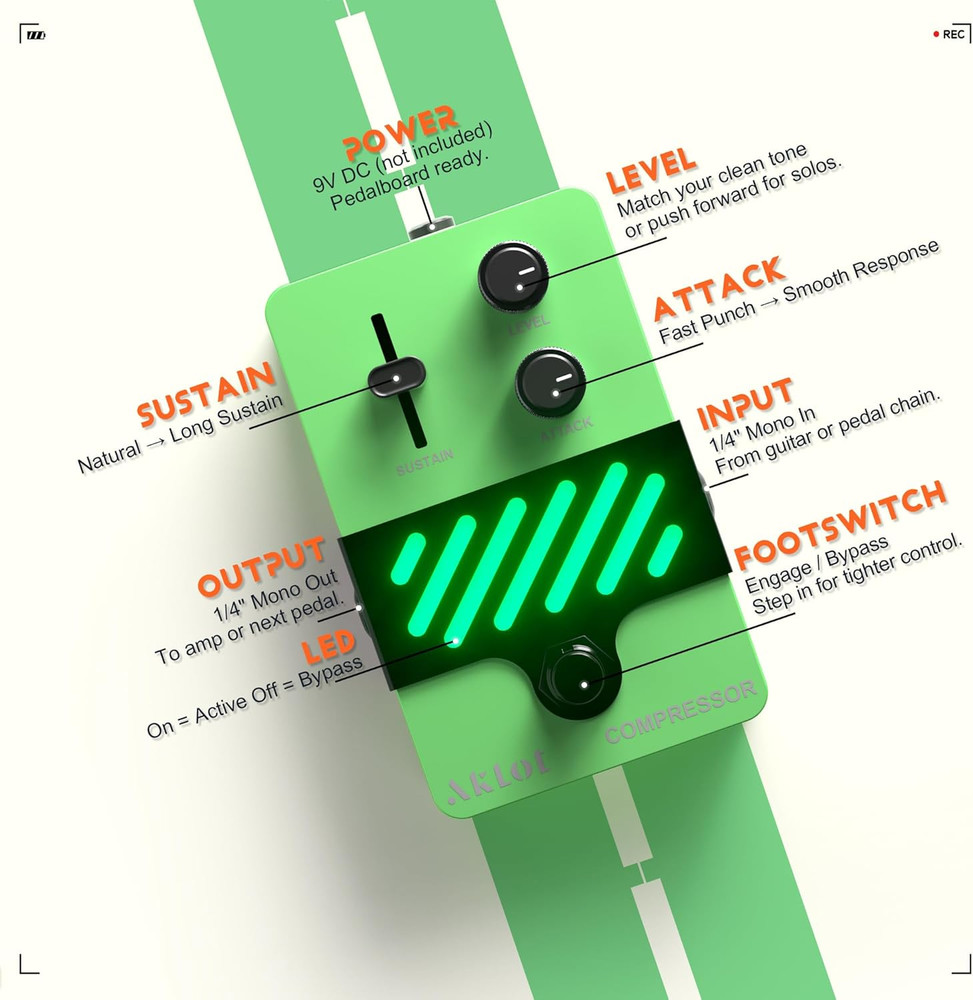 Compressor Electric Guitar Pedal: Smooth Studio-Level Compression for Clean Sust