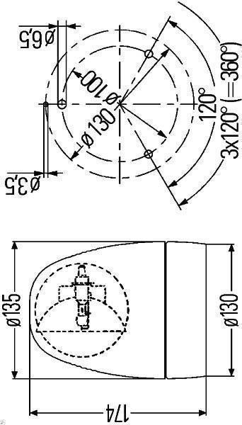 Rotating beam light Hella 2RL 007 337-011