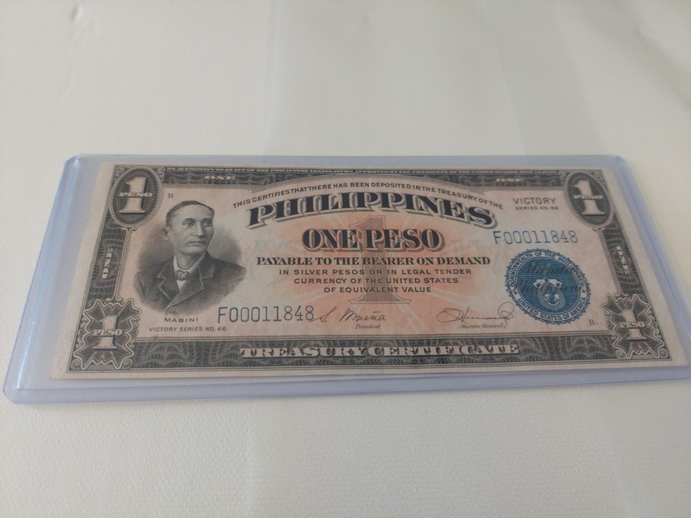 Philippines (US Control) 1 Peso 1944 Victory Series Banknote Just Beautiful