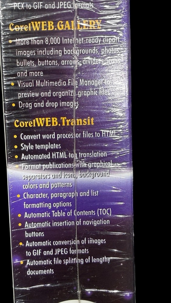 Corel Web.Designer For Vintage PC Running Windows 3.1x, Windows 95, Windows NT