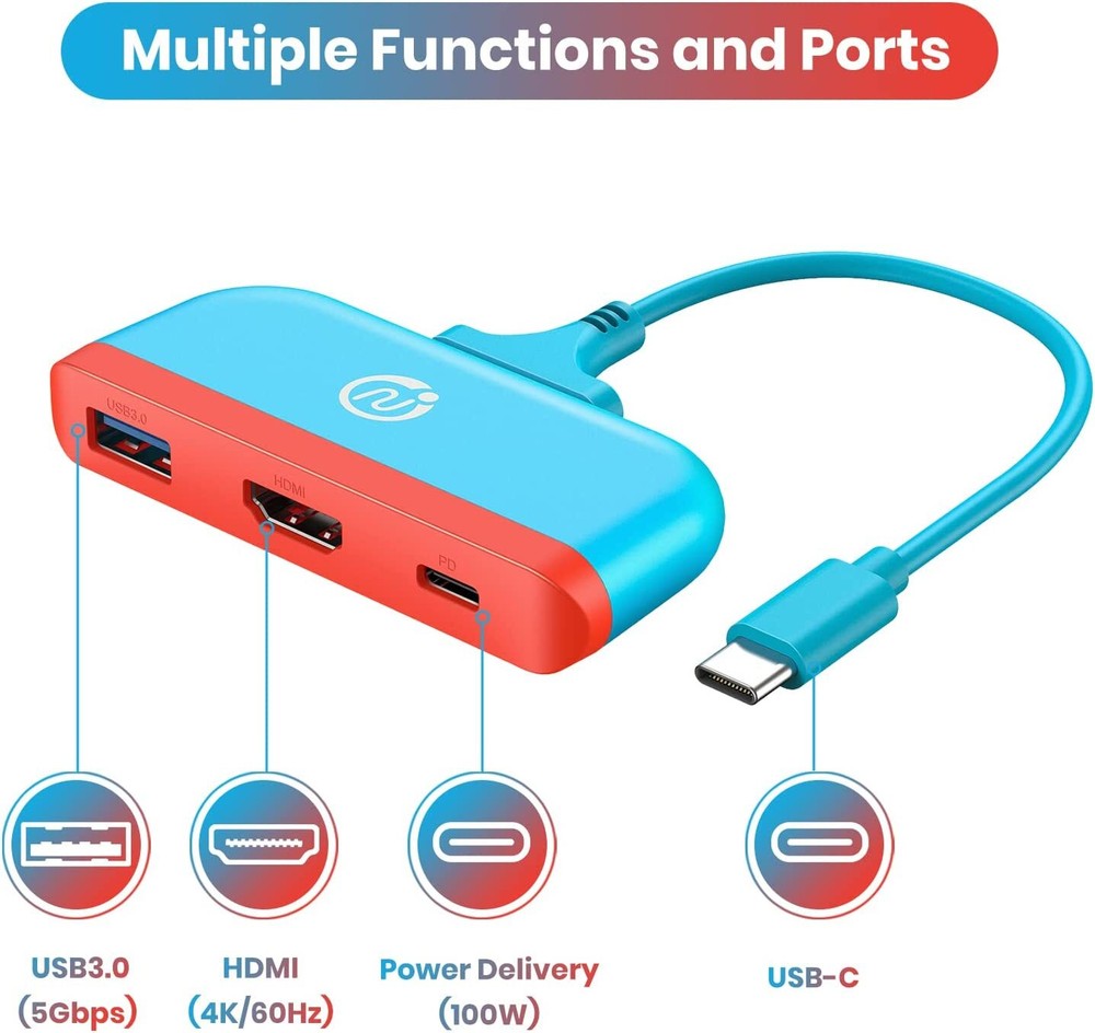 HDMI TV Dock Nintendo Switch Docking Station OLED Replacement Adapter USB 3.0