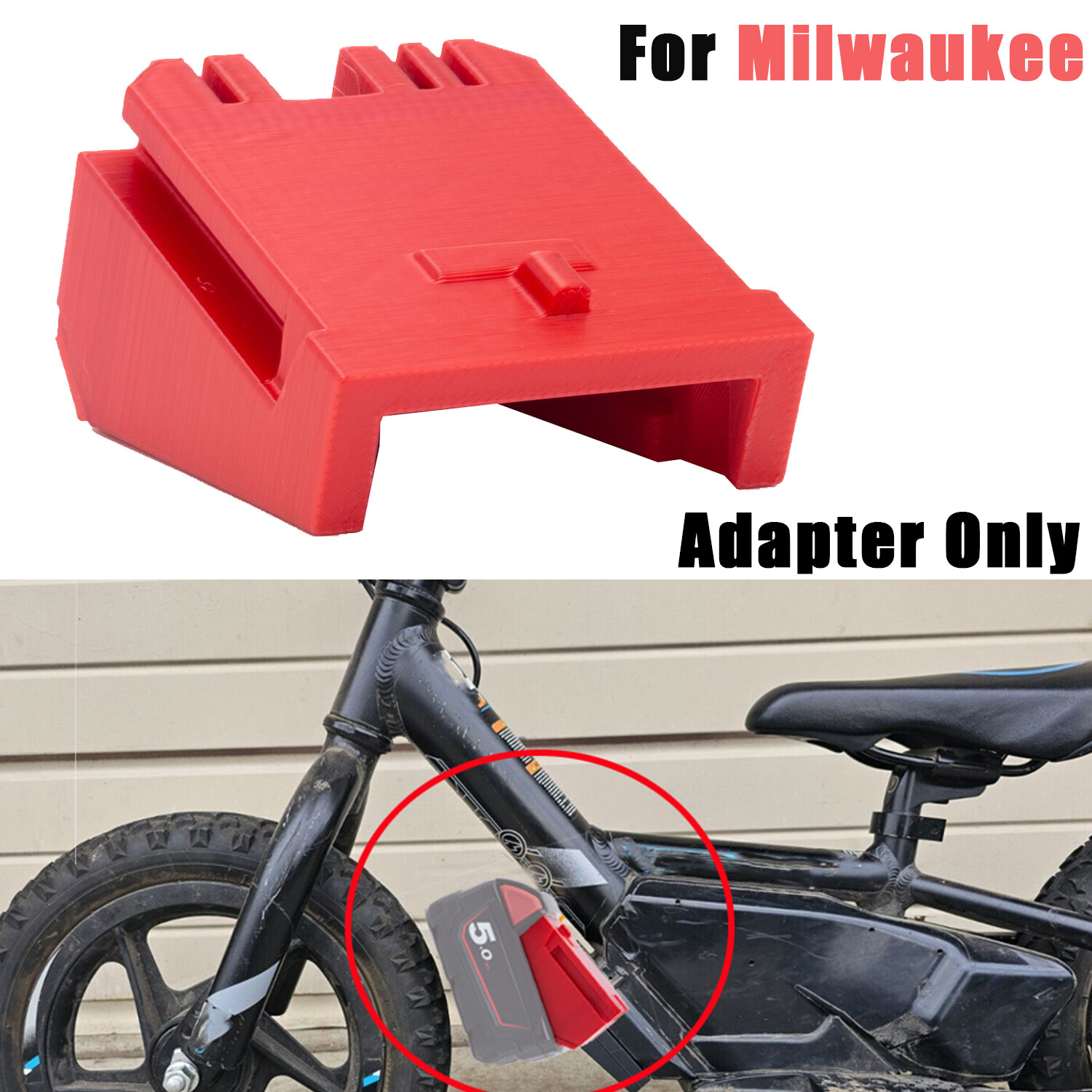 Battery Adapter For Milwaukee 18V Lithium-Ion Fits For Stacyc  12"/16" Bikes