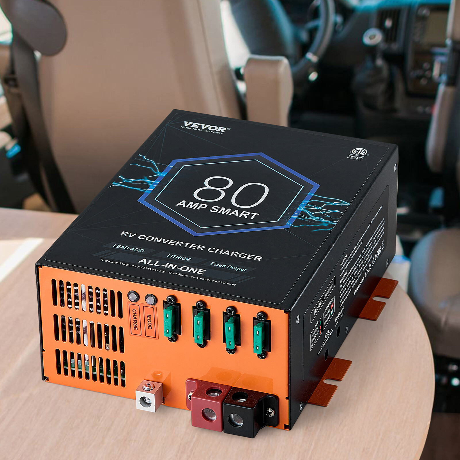 VEVOR RV Converter 80 Amp 110V AC to 12V DC RV Power Converter Battery Charger