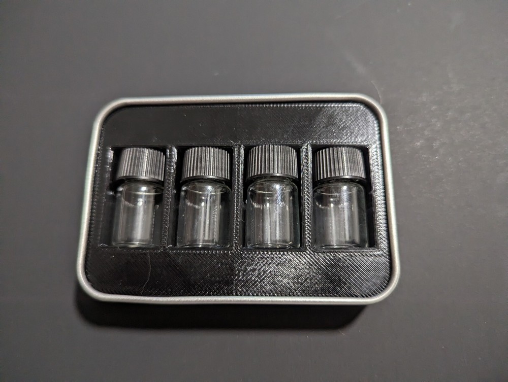 Gold Nugget Display Box 4 Glass Vials CUSTOMIZABLE Mining and Prospecting Case