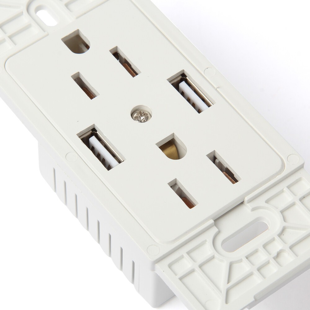 5 Pack Dual USB Wall Outlet Charger Electrical Surge Protector Socket Receptacle
