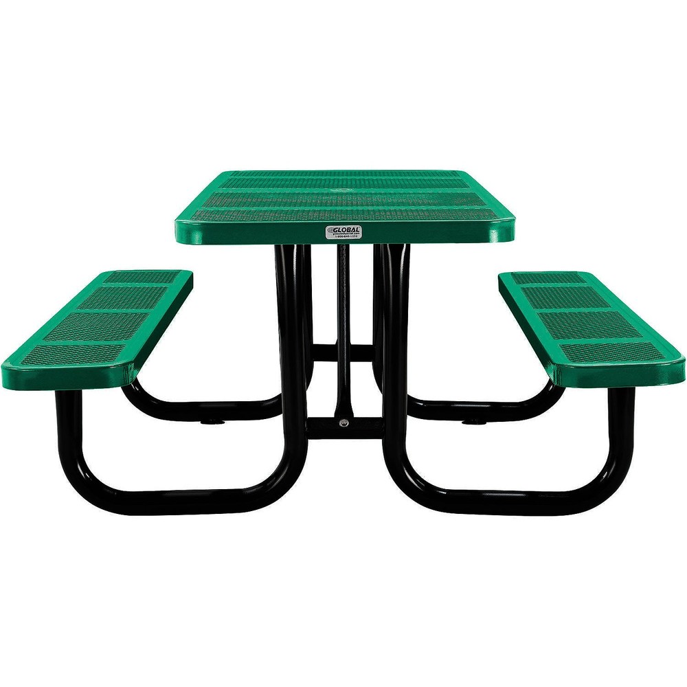 72" Rectangular Picnic Table Surface Mount Green