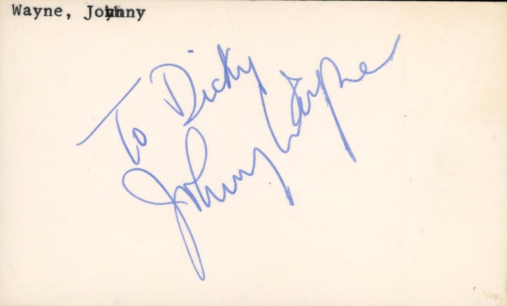 Vintage Johnny Wayne Autograph