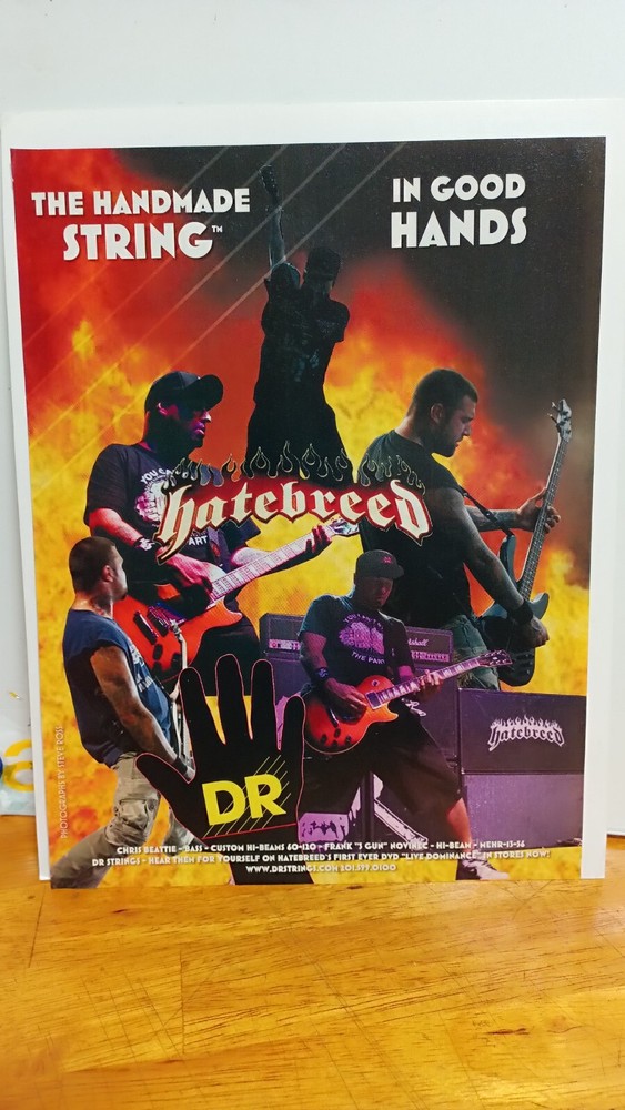 HATEBREED  DR GUITAR STRINGS ORIGINAL PRINT AD 11 X 8.5  h2