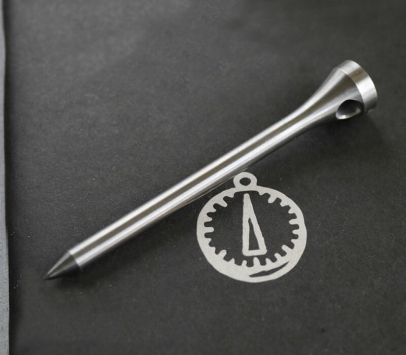 PTS Professional Tee Solid Titanium Alloy Golf Tee 2 3/4" 70mm Keychain EDC Tool