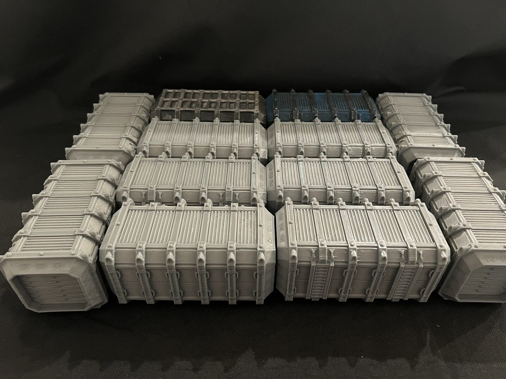 WARGAME CONTAINERS X 12, Tabletop Terrain Gothic Sci-Fi Warhammer
