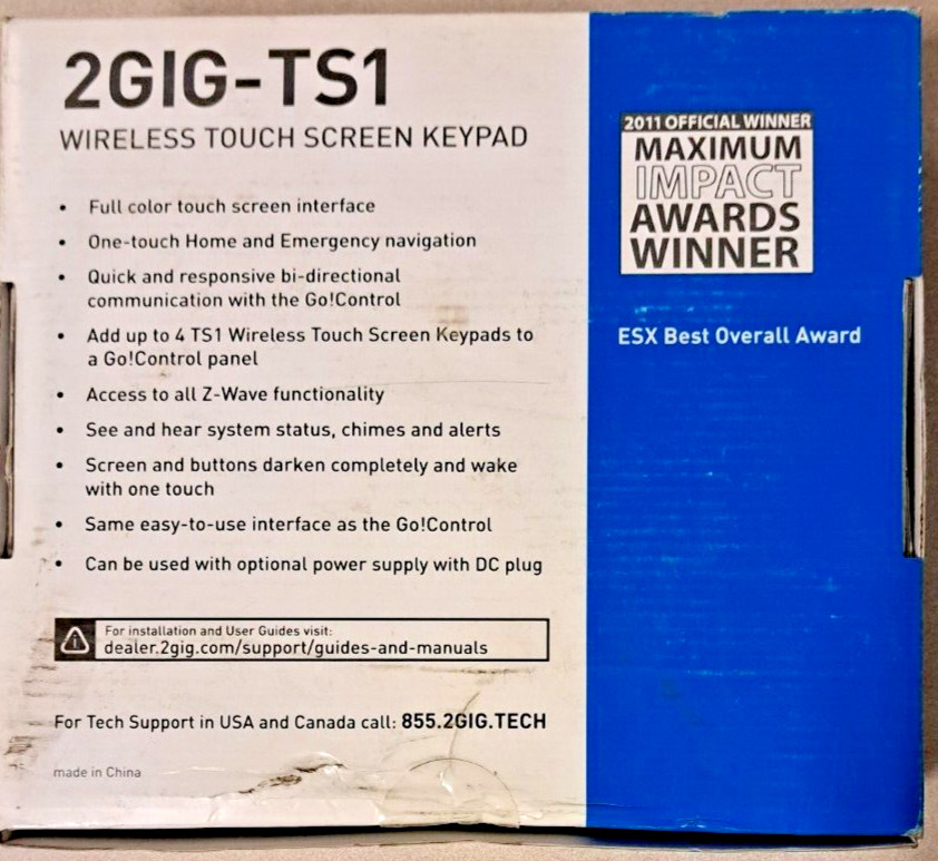 2GIG Technologies GO 2GIG-TS1 Secondary Touch Screen