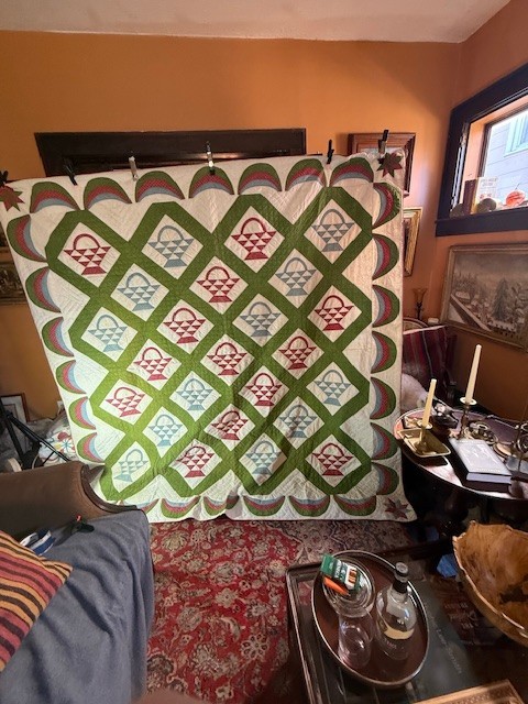 Glorious 19Th Century Basket Quilt