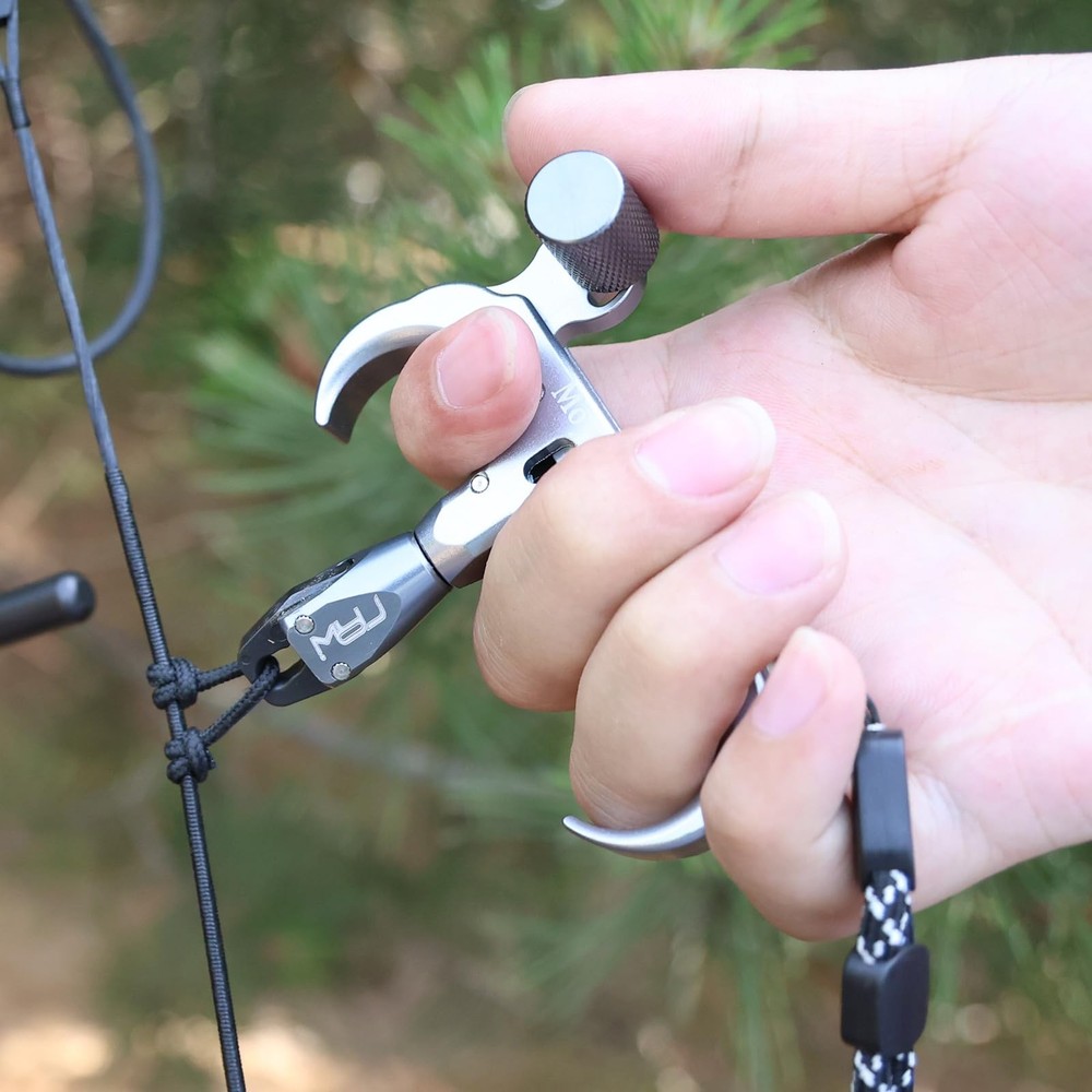 Compound Bow 3 Finger Thumb Release 360-Degree Rotational Automatic Closure Jaw