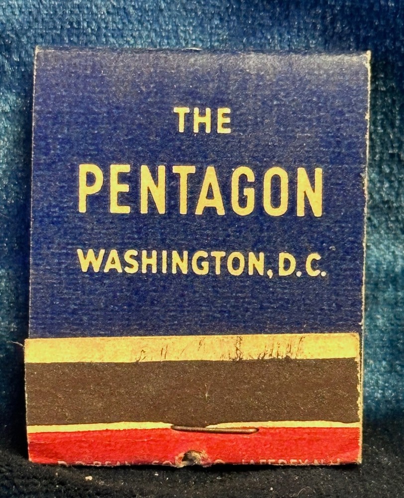 👀 WW2 Pentagon "Walgreen's Match Book, Unstruck 👀