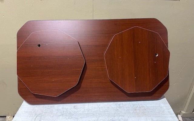 U.P.E. DESIGN CHERRY WOOD BASE WITH 2 ROTATING PLATFORMS 37" X 20"