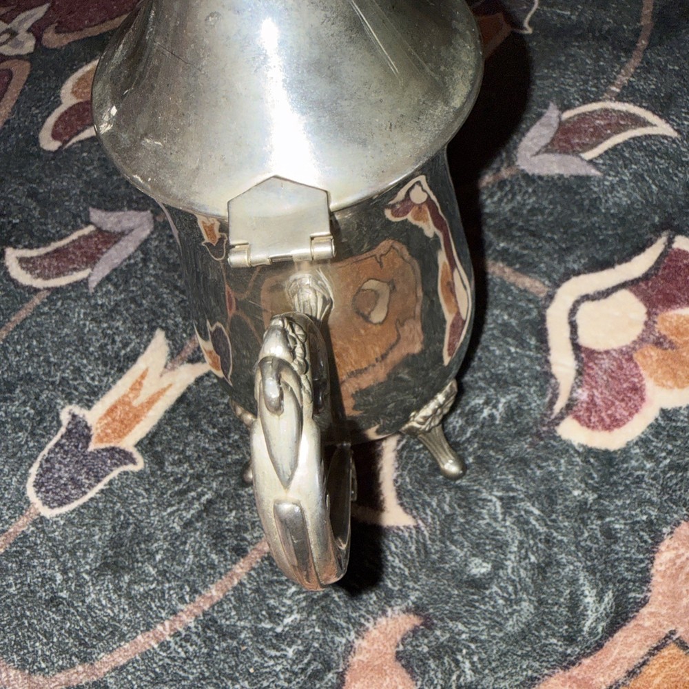 Vintage Leonard silver-plated coffee pot with hinged lid