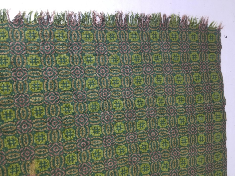 Vintage Welsh Wool Tapestry Blanket Reversible 227x146cms