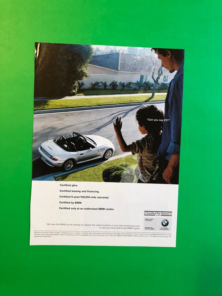 BMW Z3 ORIGINAL PRINT AD ADVERTISEMENT