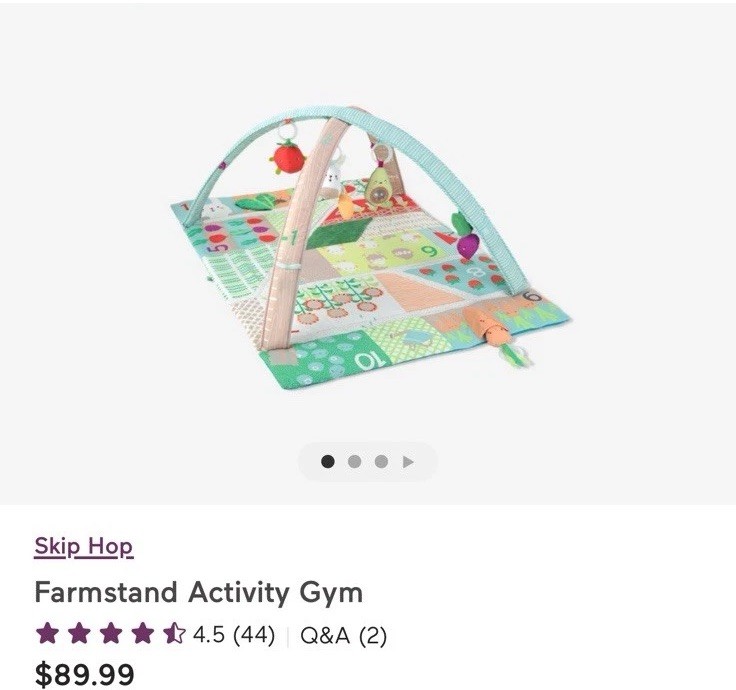 Baby Play Gym 3-in-1 Activity Mat 0-2y Farmstand Grow & Skip Tummy Time Green